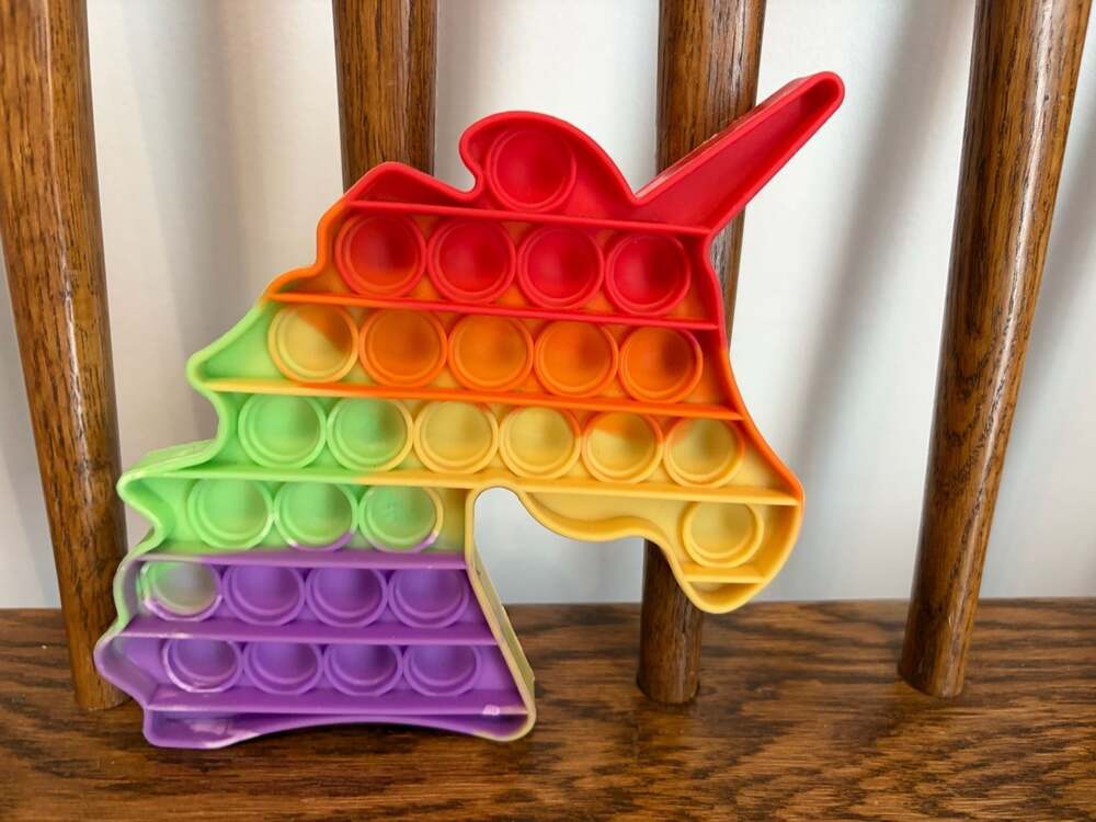 Rainbow Unicorn Push Pop Bubble Fidget Sensory Toy